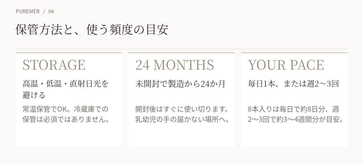 リセットVitaC美容液の保管方法と頻度の目安