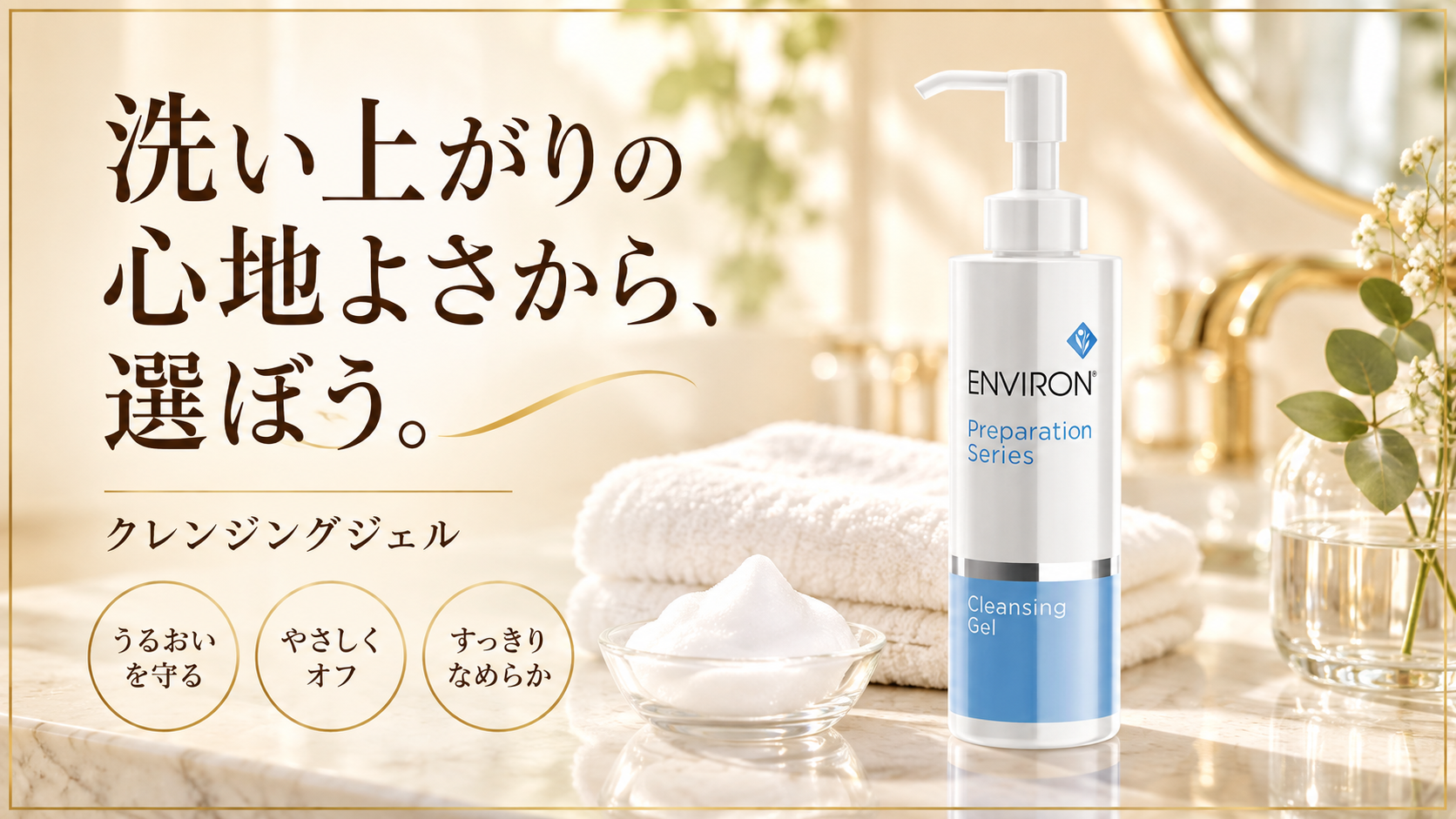 泡立つ洗顔料、エンビロンのクレンジングジェル